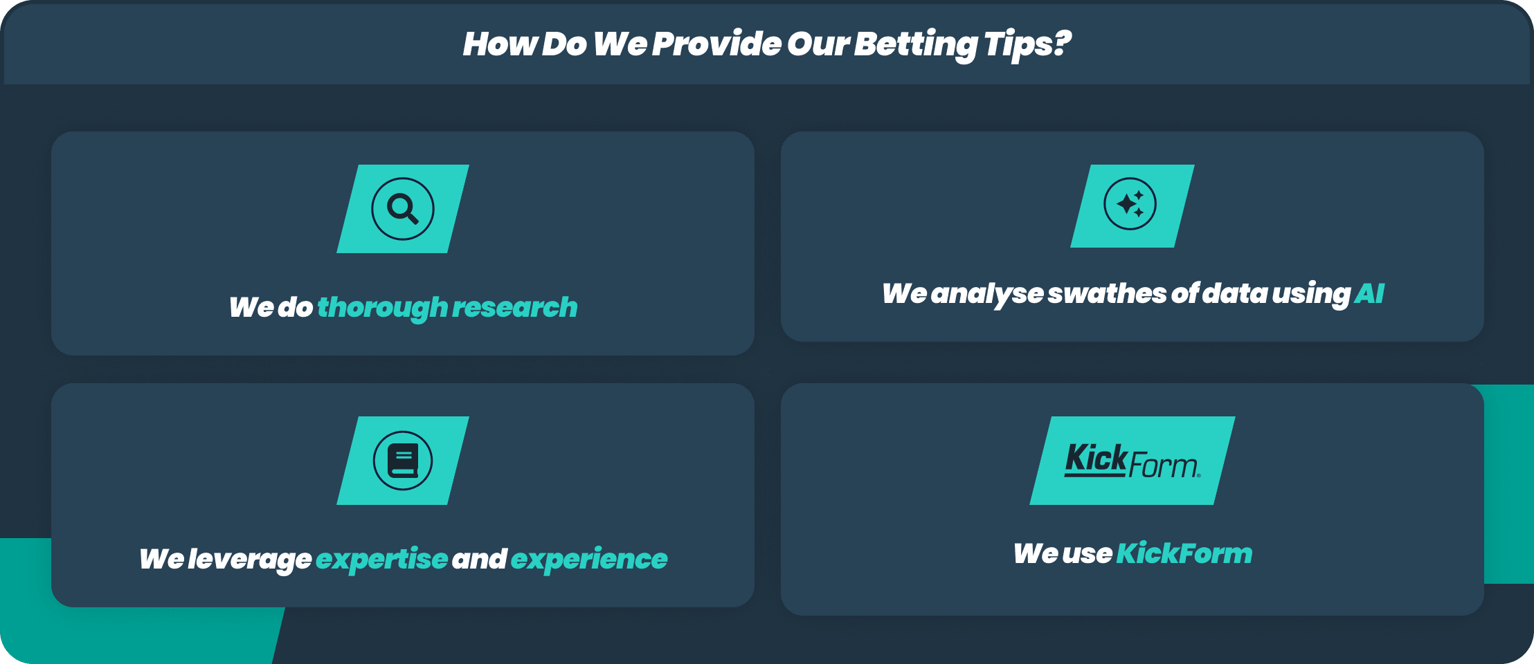 infographic on how we provide betting tips